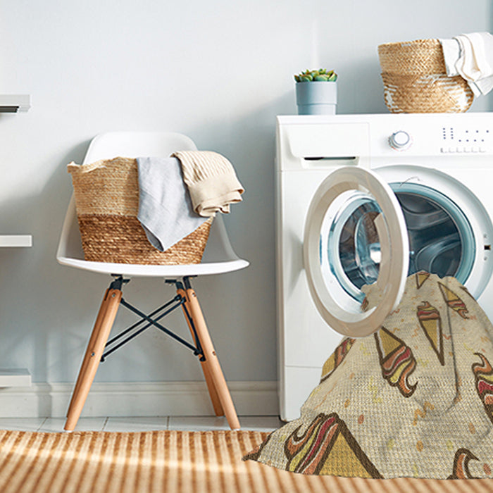 Machine Washable Transitional Khaki Gold Rug in a Washing Machine, wshpat2625brn