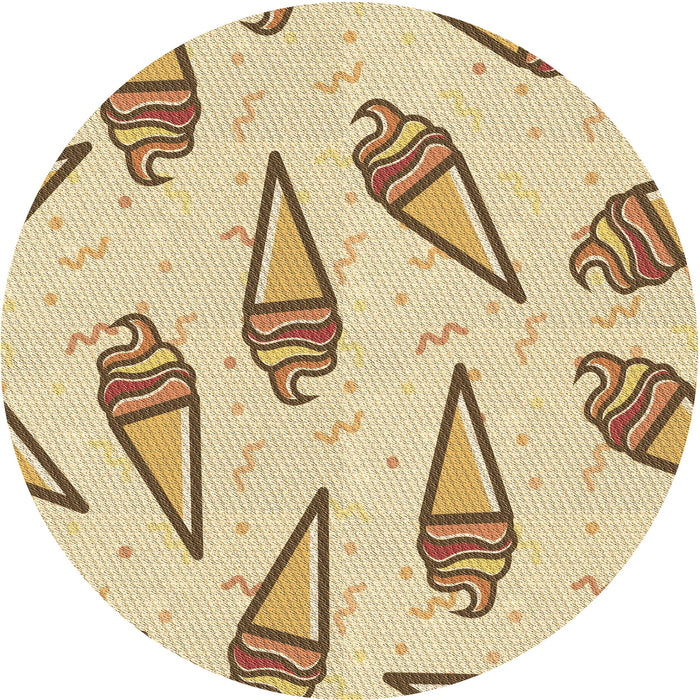 Square Patterned Khaki Gold Rug, pat2625brn