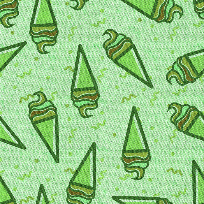 Round Patterned Pastel Green Rug, pat2625grn