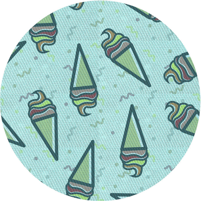 Square Patterned Light Aquamarine Green Rug, pat2625lblu