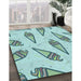Patterned Light Aquamarine Green Rug in Family Room, pat2625lblu
