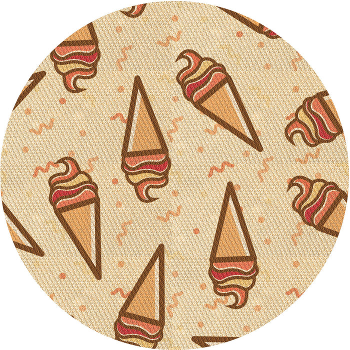 Square Patterned Khaki Gold Rug, pat2625org