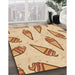 Patterned Khaki Gold Rug in Family Room, pat2625org