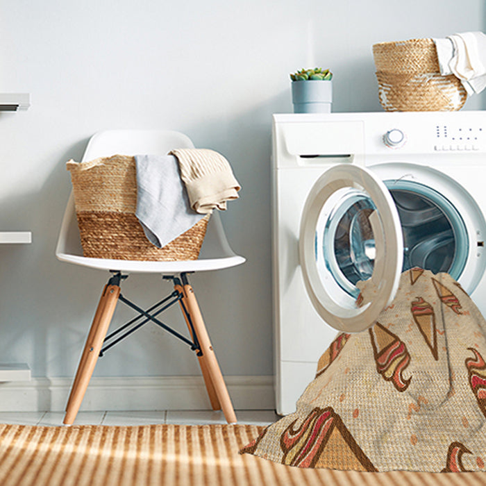 Machine Washable Transitional Khaki Gold Rug in a Washing Machine, wshpat2625org