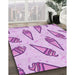 Patterned Blossom Pink Rug in Family Room, pat2625pur