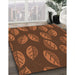 Machine Washable Transitional Saffron Red Rug in a Family Room, wshpat2626brn