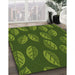 Machine Washable Transitional Dark Forest Green Rug in a Family Room, wshpat2626grn