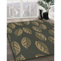 Patterned Milk Chocolate Brown Rug, pat2626lblu