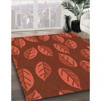 Patterned Orange Red Orange Rug, pat2626org