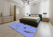 Patterned Denim Blue Rug in a Bedroom, pat2627blu