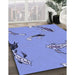 Patterned Denim Blue Rug in Family Room, pat2627blu