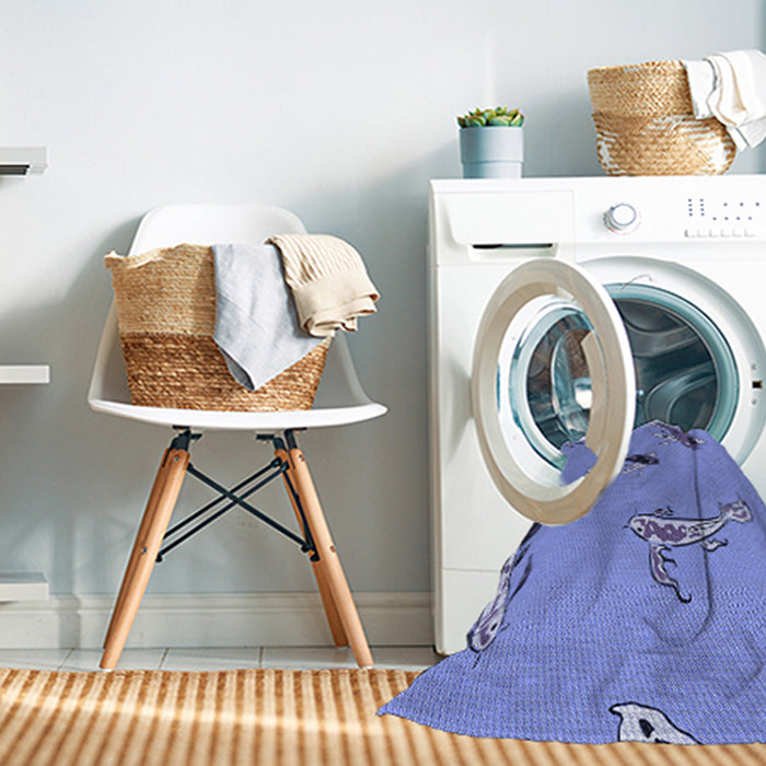 Machine Washable Transitional Denim Blue Rug in a Washing Machine, wshpat2627blu