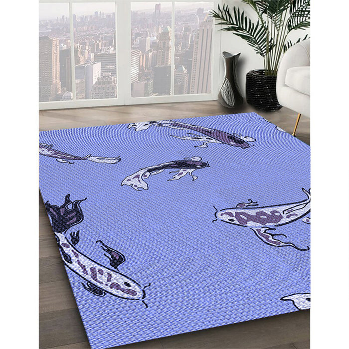 Machine Washable Transitional Denim Blue Rug in a Family Room, wshpat2627blu