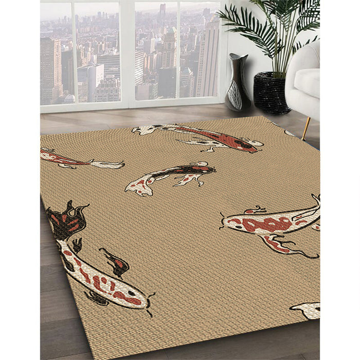 Machine Washable Transitional Brown Sand Brown Rug in a Family Room, wshpat2627brn
