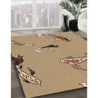 Patterned Brown Sand Brown Rug, pat2627brn