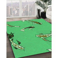 Patterned Neon Green Rug, pat2627grn