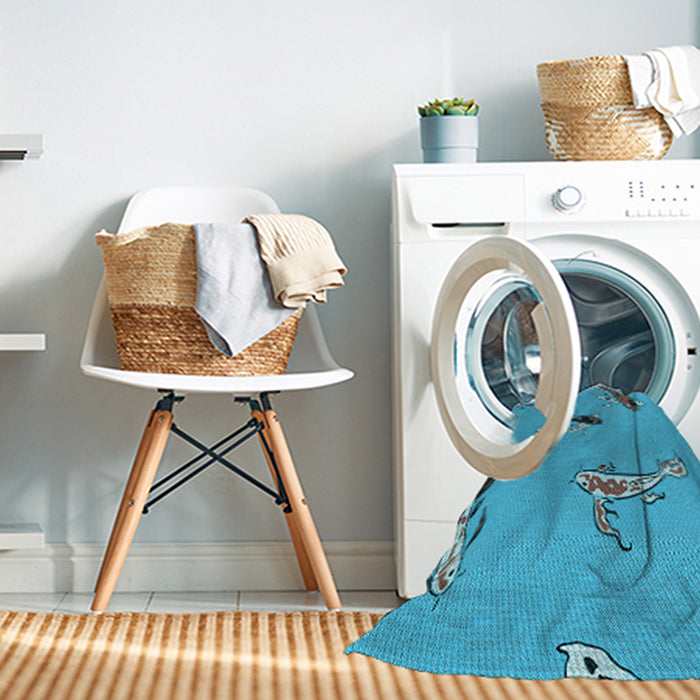 Machine Washable Transitional Dark Turquoise Green Rug in a Washing Machine, wshpat2627lblu