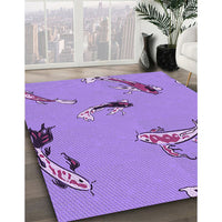 Patterned Bright Lilac Purple Rug, pat2627pur