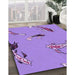 Patterned Bright Lilac Purple Rug in Family Room, pat2627pur