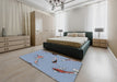 Patterned Jeans Blue Novelty Rug in a Bedroom, pat2627