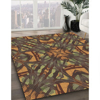 Patterned Copper Brown Rug, pat2628brn