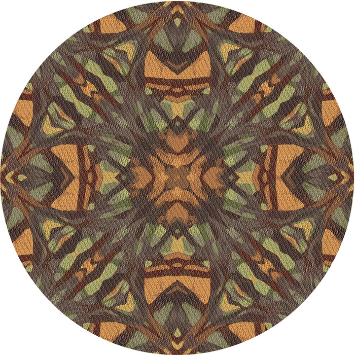 Square Patterned Copper Brown Rug, pat2628brn