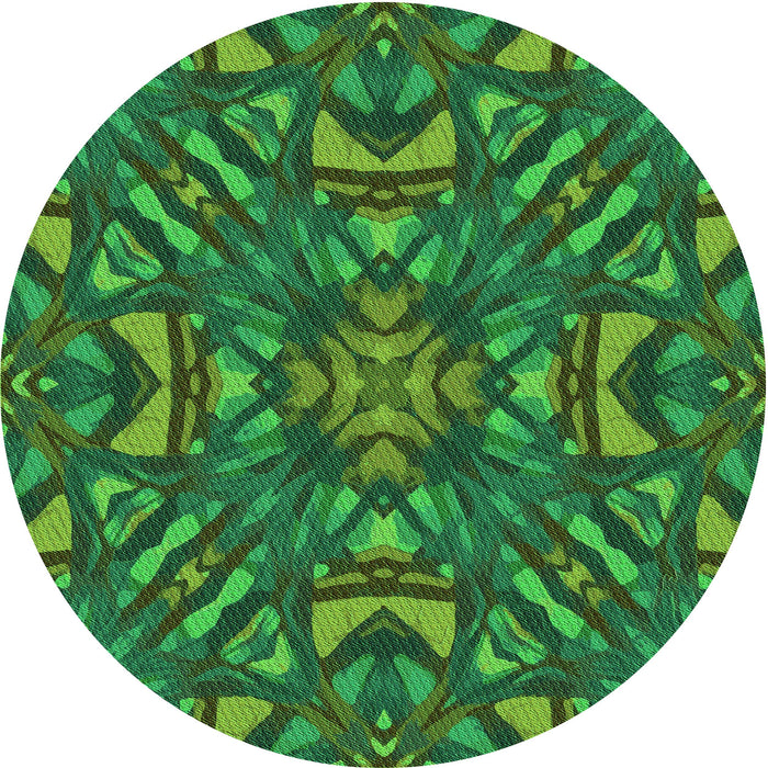 Square Machine Washable Transitional Deep Emerald Green Rug in a Living Room, wshpat2628grn