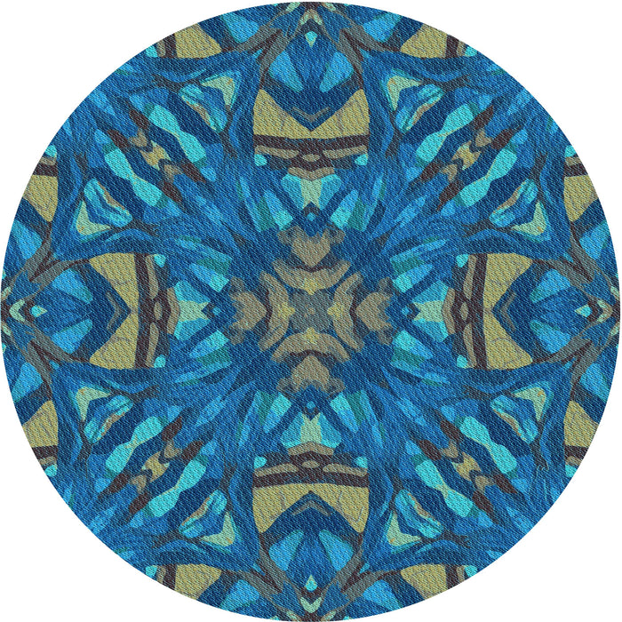 Square Patterned Blue Rug, pat2628lblu