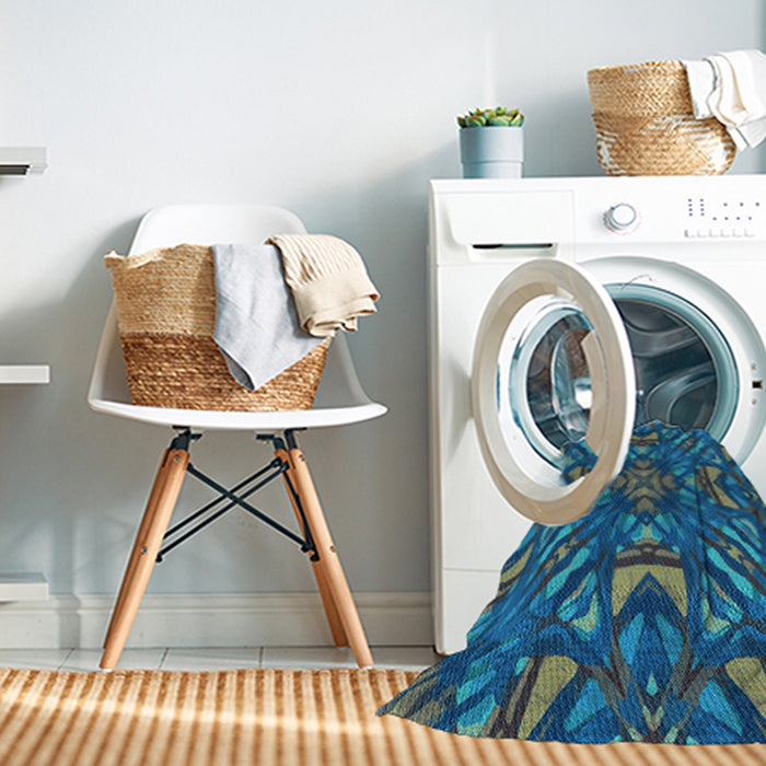 Machine Washable Transitional Blue Rug in a Washing Machine, wshpat2628lblu