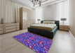 Patterned Amethyst Purple Rug in a Bedroom, pat2628pur