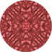 Square Patterned Red Rug, pat2628rd