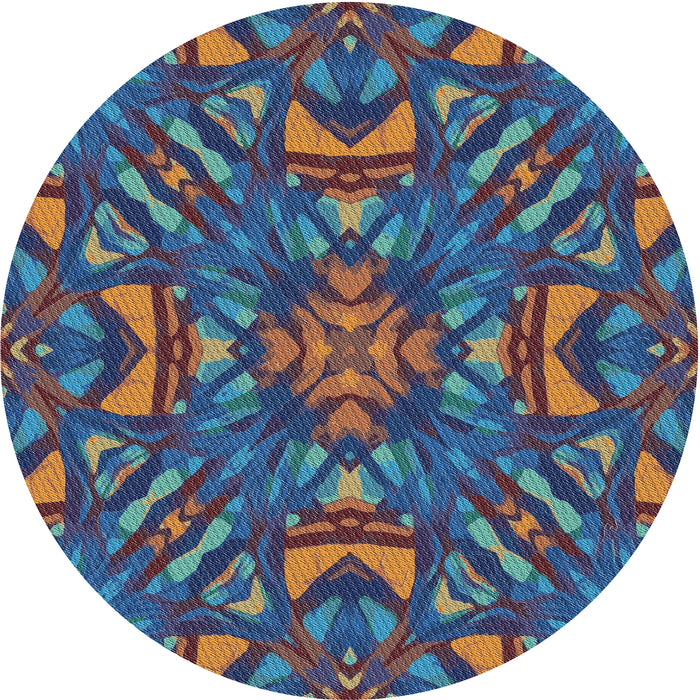 Sideview of Patterned Plum Purple Novelty Rug, pat2628