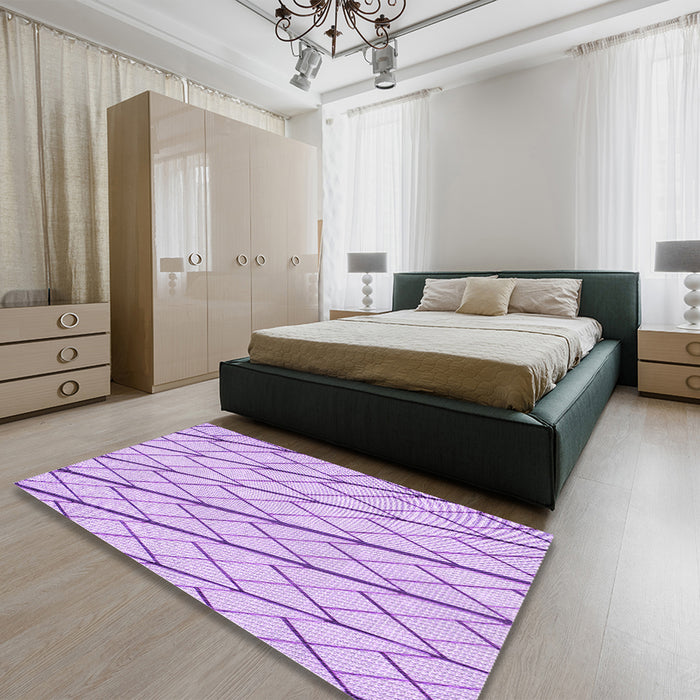 Patterned Purple Rug in a Bedroom, pat2629pur