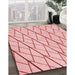 Patterned Pink Rug in Family Room, pat2629rd