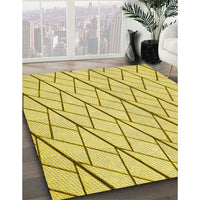 Patterned Bold Yellow Rug, pat2629yw