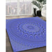 Machine Washable Transitional Sky Blue Rug in a Family Room, wshpat263blu