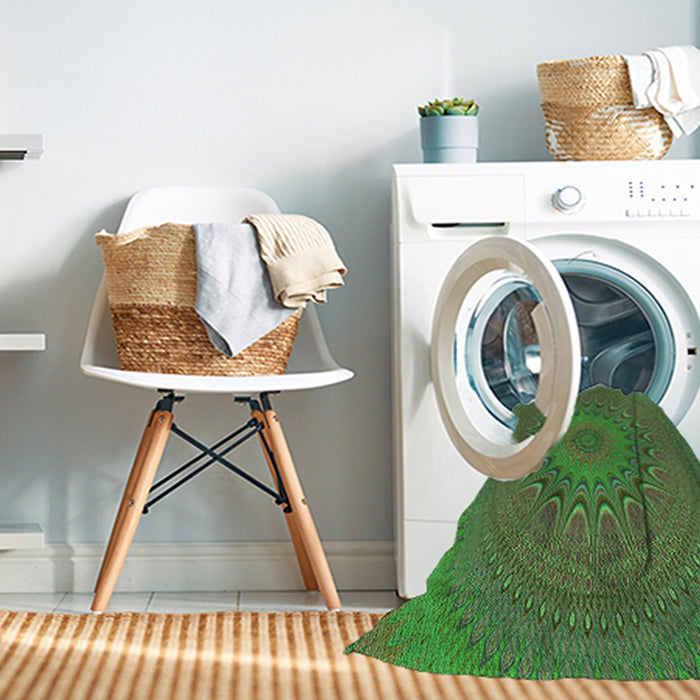 Machine Washable Transitional Army Green Rug in a Washing Machine, wshpat263grn