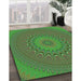Machine Washable Transitional Army Green Rug in a Family Room, wshpat263grn