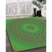 Patterned Army Green Rug in Family Room, pat263grn