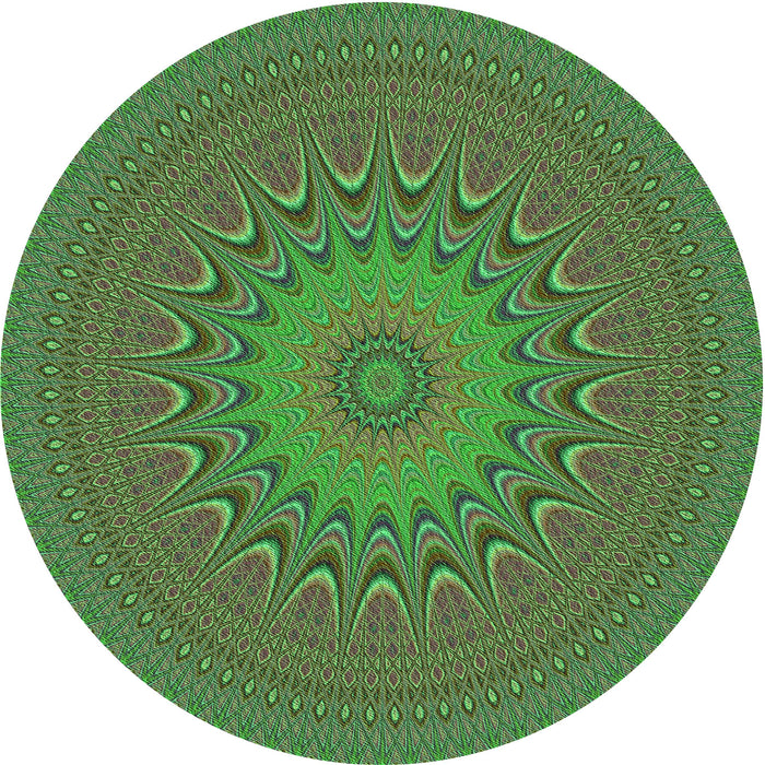 Square Patterned Army Green Rug, pat263grn