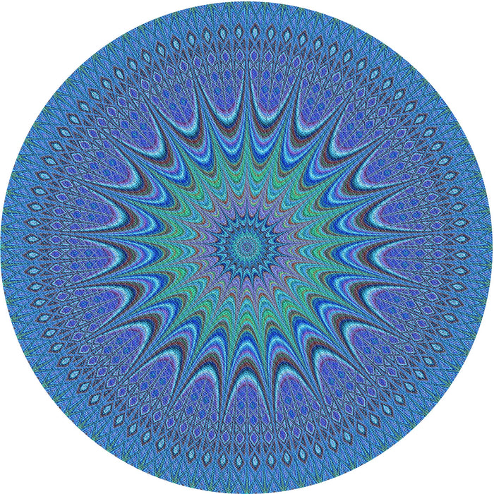 Square Patterned Dark Turquoise Green Rug, pat263lblu