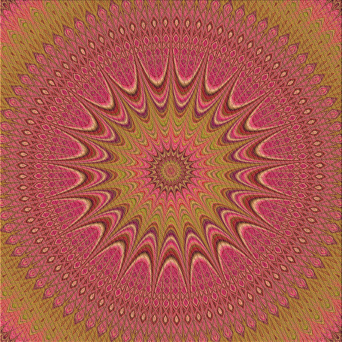 Round Patterned Crimson Red Rug, pat263org