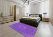 Patterned Purple Daffodil Purple Rug in a Bedroom, pat263pur