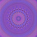 Round Patterned Purple Daffodil Purple Rug, pat263pur