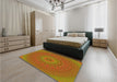 Patterned Caramel Brown Rug in a Bedroom, pat263yw