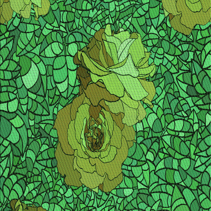 Machine Washable Transitional Neon Green Rug, wshpat2630grn