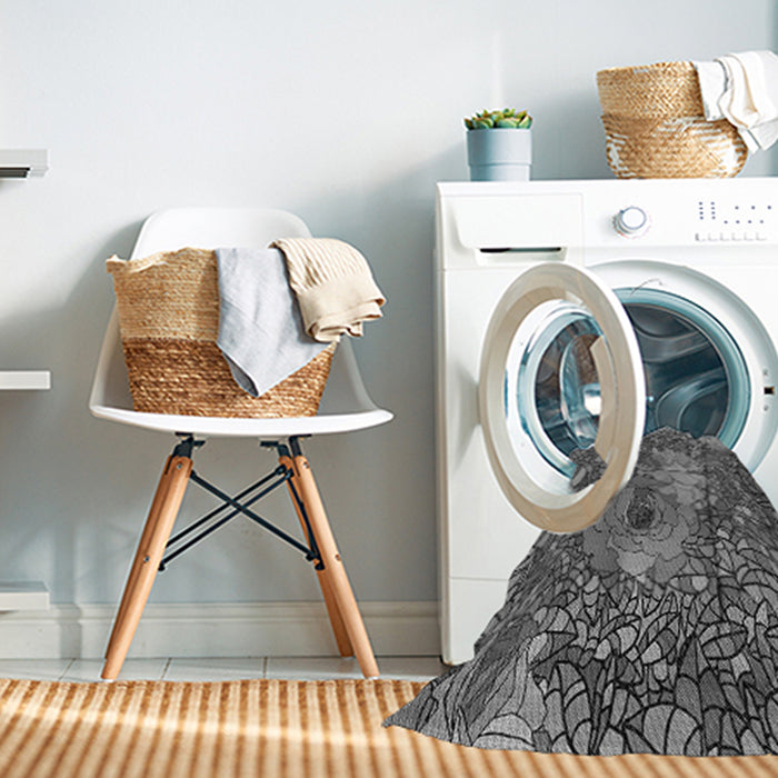 Machine Washable Transitional Dark Gray Rug in a Washing Machine, wshpat2630gry
