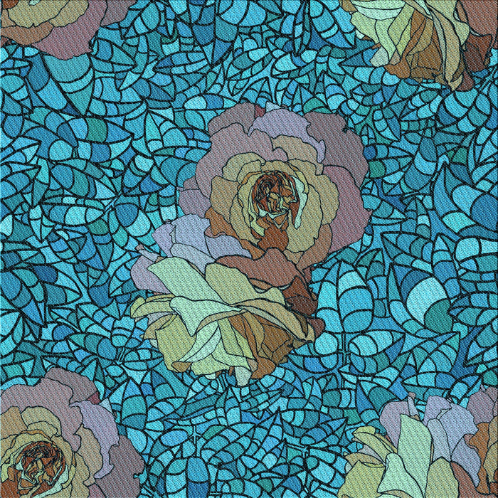 Round Machine Washable Transitional Turquoise Green Rug, wshpat2630lblu