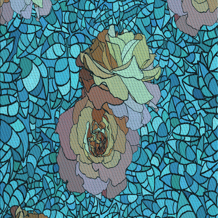 Machine Washable Transitional Turquoise Green Rug, wshpat2630lblu