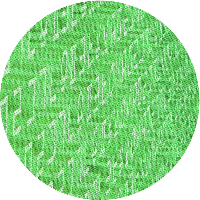 Square Patterned Neon Green Rug, pat2631grn